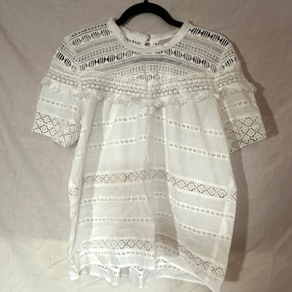 Sea New York White Embellished Blouse size XS
